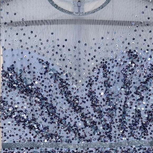 NWT | Mac Diggal 5619 Blue Embellished High Neck Cap Sleeve Gown Size 8 - Picture 12 of 12